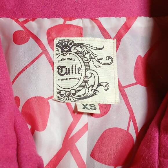 TULLE Pink Tailored Fit Wool Peacoat XS - EUC - Picture 6 of 8
